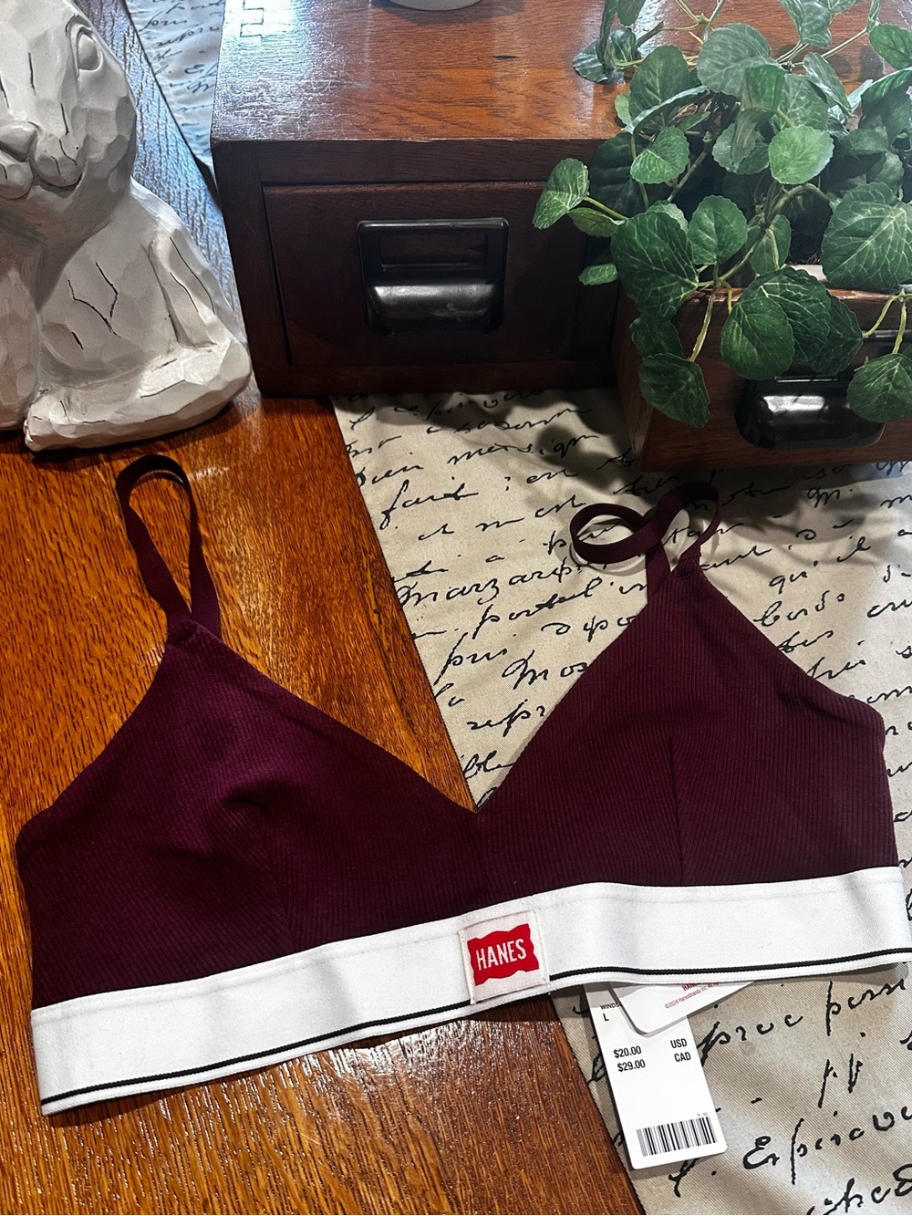 UO Hanes Triangle Bralette Jersey Knit